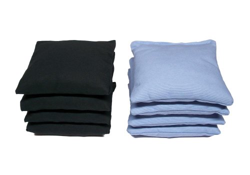 Cornhole Bags (4 Black and 4 Light Blue) by Cornhole Galaxy