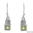 BOMA Pleasant Earrings With Genuine Peridots Well Made in 925 Sterling silver Length 21mm - Certificate Available.