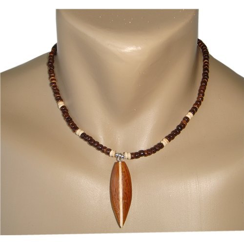Hawaiian Koa Wood Surfboard Necklace Pendant