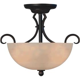 Forte Lighting 2232-03-64 3LT Semi Flush Mount - Bordeaux
