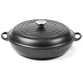 Le Creuset Cast Iron Shallow Casserole, Satin Black, 30 cm
