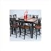 Comfort Decor Slate Tile Top Butterfly Leaf Counter Height Shaker Leg Table in Black / Dark Walnut