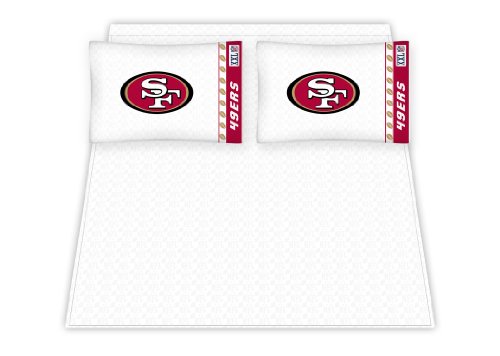 Best Quality Micro Fiber Sheet Set - San Francisco 49ers NFL /Color White Size Twin