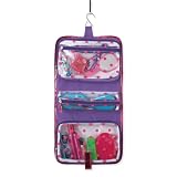 Hanging Travel Storage Bag in Purple with Pink Dots