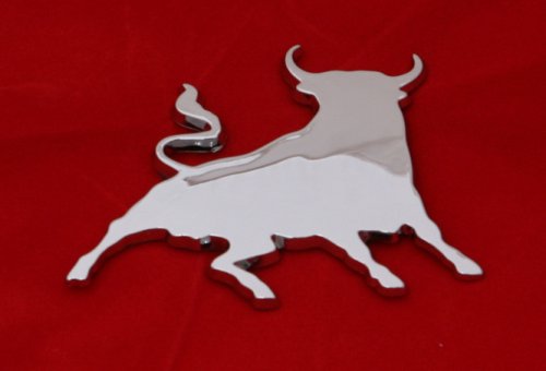 Fighting Bull Chrome Badge Emblem New