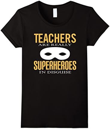 Women's teachers are really super heroes in disguise tshirt Medium Black
