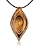  : AKUAMARINA SWIRL LEAF MURANO GLASS PENDANT NECKLACE ORANGE