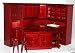 Dollhouse Miniature Modern Mahogany Kitchen