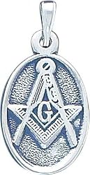 Sterling Silver Antiqued Masonic Pendant