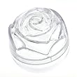 Rosary Case - Rose Shaped - Clear Plastic - Outside Dimensions 1.5" x 1.5" - IMPORTED FROM ITALY