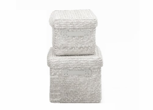 Kela 21672 Korb-Set Rimossa 3-teilig mit Deckel wei&szlig;