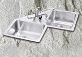 Elkay LCCR3232 Lustertone Stainless Steel Sink with 4 holes