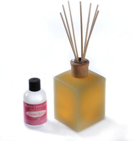 CandleTEK Décor Fluted Flameless Candle Reed Diffuser with Fresh Floral Scent