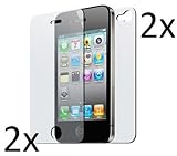 4 x Original iGard� iPhone 4 / 4S Crystal Clear Klar Hochtransparent Schutzfolie 2 x Vorderseite + 2 x R�ckseite Displayschutzfolien TOP Marken Qualit�t Unsichtbar Invisible Shield