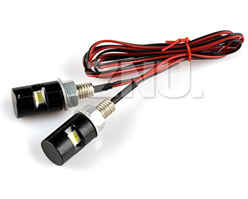 ｢ZNU｣バイク LED内蔵ボルト 黒/ナンバー灯 モンキー他/ナンバーボルト 12V