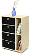Furinno 11159SBE/BK (99998) Multipurpose Storage Shelves Cabinet Bookcase Bookshelf Dresser with 4 Bin-Type Drawers, Steam Beech Finish