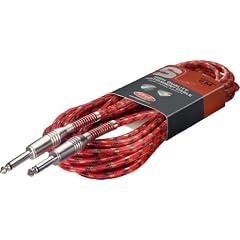 Stagg SGC6VT RD High Quality Instrumentenkabel Vintage Tweed Red - 6 Meter - 2x Klinke 6,3mm