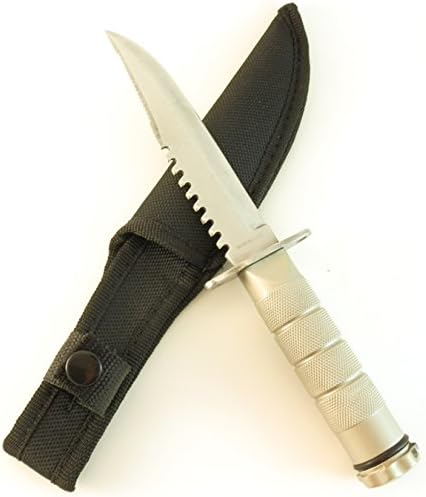 Tactical Hunting Survival Knife Kit - Matches, Hook, String in Water Proof Handle