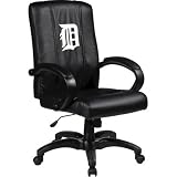Home Office Chair with MLB Logo Panel Team: Detroit Tigers White