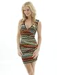 v-Neck Tribal Print Mini Dress Made in the USA Junior Sizes S M L or XL