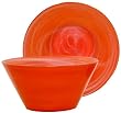 Colorful Art Glass Large Orange Calder Bowl 4 3/4"H x 9 1/2"D