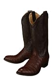 Resistol Ranch 'M3164' Crocodile Belly Cowboy Boots Mens - Cigar