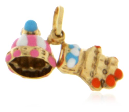 Tuscany Gold Damen-Charm 9 Karat Gelb Emaille M&uuml;tze und Handschuhe 1.63.3389 Preisvergleich