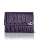 Francesco Biasia Erica - Eco-Leather and Calfskin Flap ID Wallet Purple