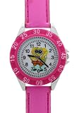 TimerMall OEM - Montre Enfants - Quartz - Synth??tique - SpongeBob cadran blanc lunette rose Bracelet ?? sy