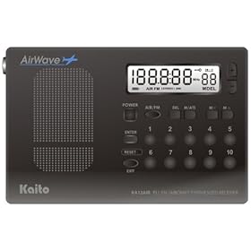 Kaito KA12AIR PLL Digital FM & Aircraft Band Radio, Black