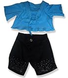 Blue Top with Black Pants Outfit Teddy Bear Clothes Fit 14" - 18" Build-a-bear, Vermont Teddy Bears, and Make Your Own Stuffed Animals