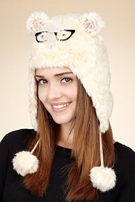 Faux Fur Owl Trapper Hat