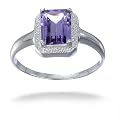 8x6MM 1.20CT Purple Amethyst Ring In Sterling Silver (Available in Sizes 5-9)