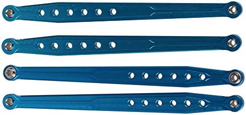 Mxfans Blue Aluminum SCX0007 SCX0010 Front &amp; Rear Suspension Link Rod Linkage for AXIAL SCX10 ELECTRIC 4WD RC1:10 Car Pack of 2