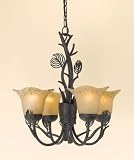 AF Lighting 6643-4H Antique Bronze Alpine Rustic / Lodge 4 Light Up Lighting Mini Chandelier from th