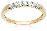 10k Yellow Gold Round 7-Stone Diamond Ring (1/4 cttw, H-I Color, I2-I3 Clarity), Size 6