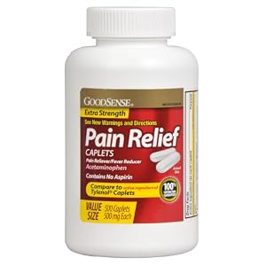 Good Sense Acetaminophen Extra Strength, Pain Reliever/Fever Reducer Caplets, 500 mg, 500 Count