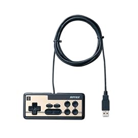 バッファローコクヨサプライ BUFFALO USB接続 8ボタンゲームパッド デジタル 連射機能付 ファミコン風 ブラック BGCFC801BKA