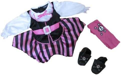 Hallow's Eve Pirate Dress Costume Infant-girls Size 6-9 Months Pink/black