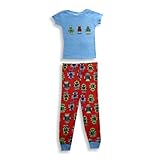 Tackle Me - Toddler Boys Short Sleeve Pajamas, Light Blue, Red