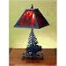Meyda Tiffany 32479 Black / Honey Art Glass Where the Buffalo Roam Rustic / Country Table Lamp from the Where the Buffalo Roam Collection
