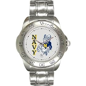Navy Naval Academy Midshipmen- United States Mens Sports Steel Watch