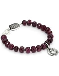 King Baby "Coin" Heart with 7mm Ruby Bracelet