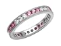 1.15 cttw Karina B(tm) Genuine Pink Sapphire Eternity Band With Millgrain - Platinum, 18kt White or Yellow Gold