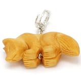 CARVED WOLF CHARM ~ UNFINISHED WOOD