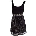 Miso Lace Belt Dress - Black - Womens