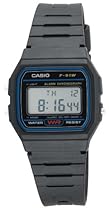  Casio Men's Classic Black Digital Resin Strap Watch #F91W-1