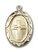 Gold Filled Cross Pendant with Stainless Gold Heavy Curb Chain 24 inch