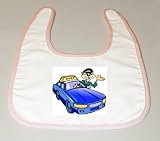 415MFBUV5ML. SL160  Baby Bib with driver, cab, cat, taxi image