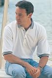 Men's Cotton Pique Golf Shirt with Jacquard Trim